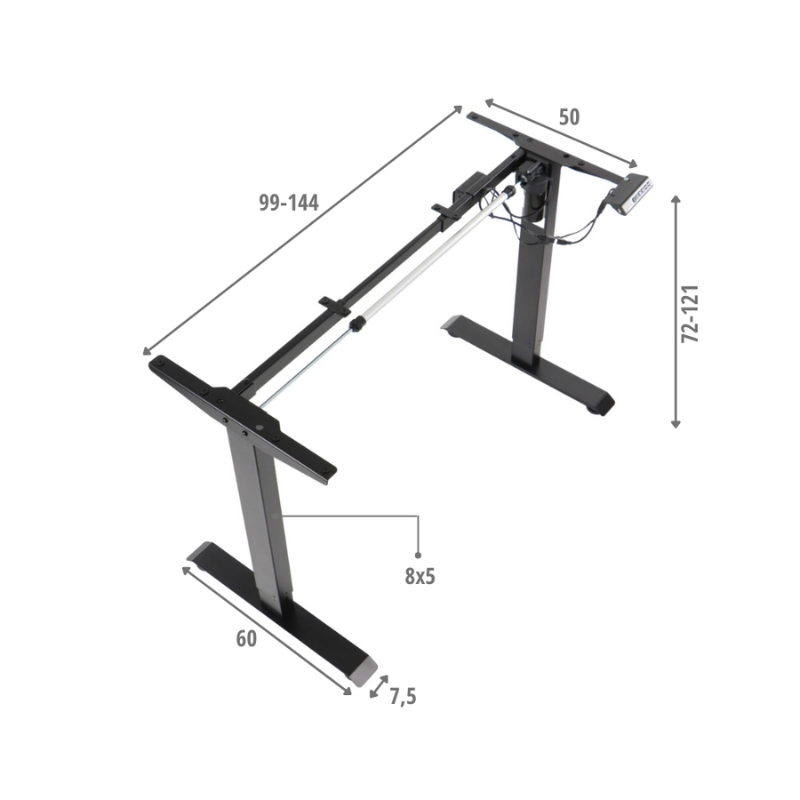 Reguleeritav lauajalg DE1, must (3)