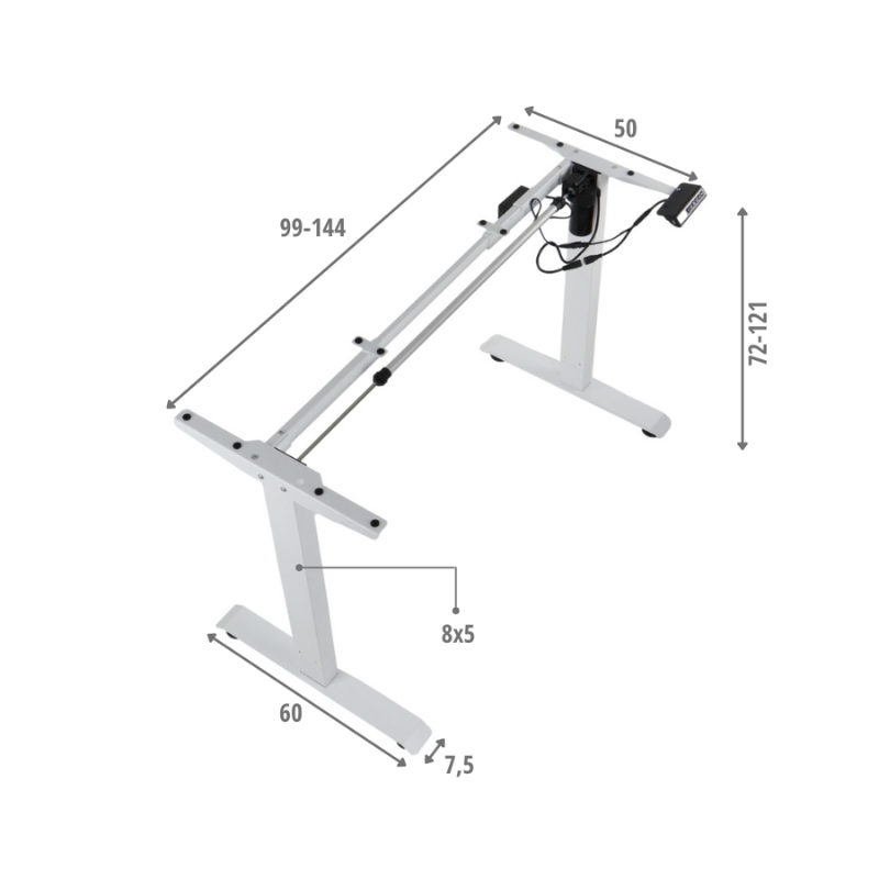 Reguleeritav lauajalg DE1, valge (3)