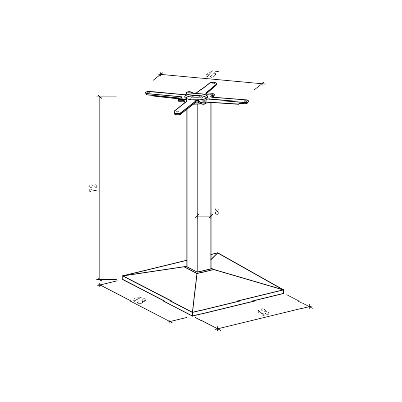 Terasest restorani lauajalg Quadro