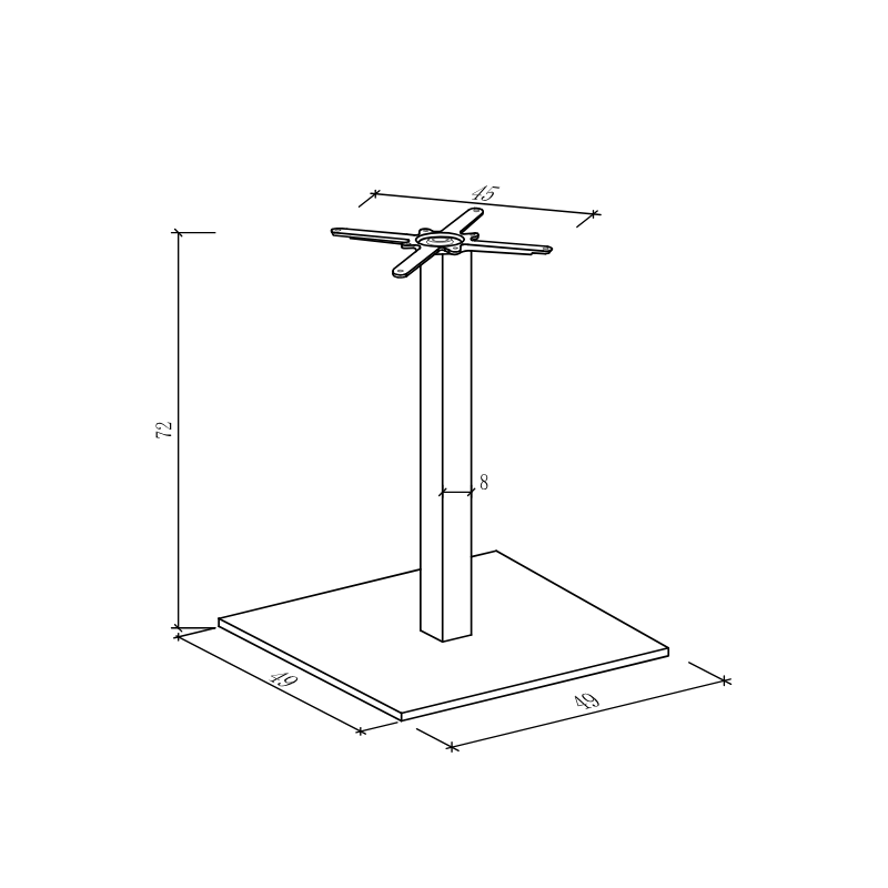 Terasest restorani lauajalg Square Plus