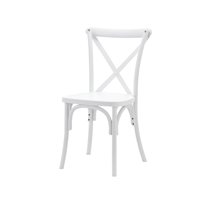 Risti seljatoega polüpuidust tool valge