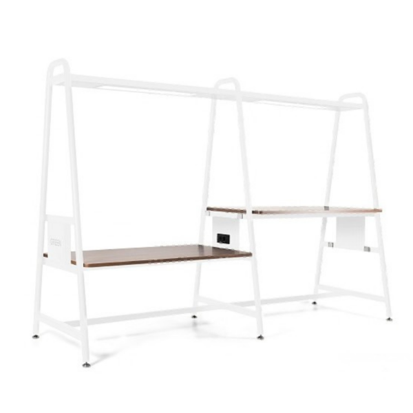 LED valgustusega töölaud (valge raam)