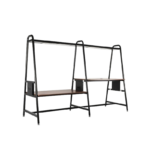 LED valgustusega töölaud (must raam)